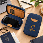 Pochette de voyage RFID en rPET ambiance logo