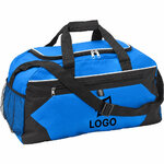 Sac de sport en polyester avec poches frontales et latérales bleu