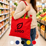 Sac shopping en coton 110 gm² à anses longues ambiance logo