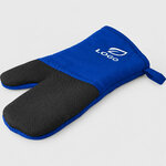 Gant de cuisine antidérapant en coton avec protection thermique logo bleu