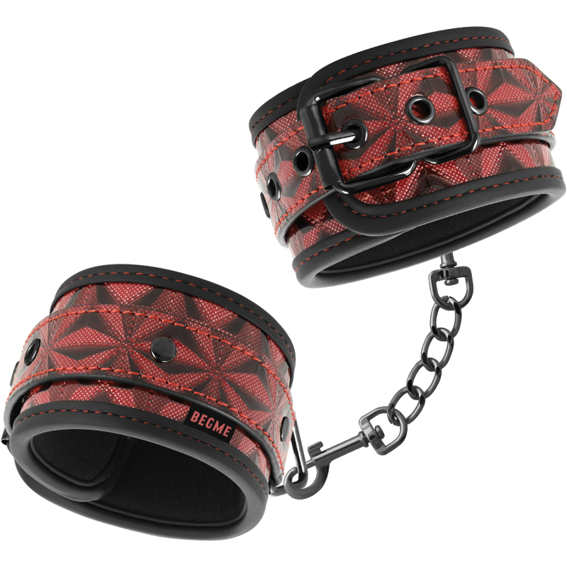 Menotte cuir rouge pour chevilles