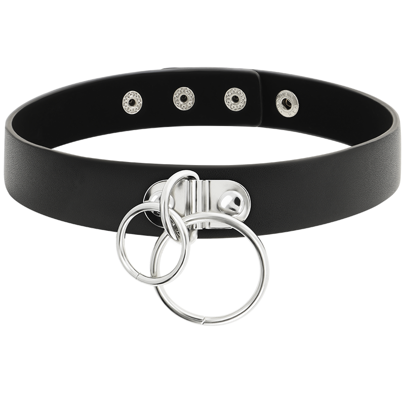 Collier BDSM avec anneaux