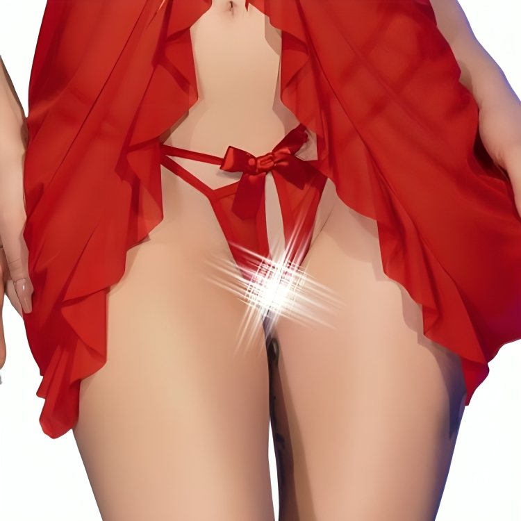 Ensemble nuisette et string fendu
