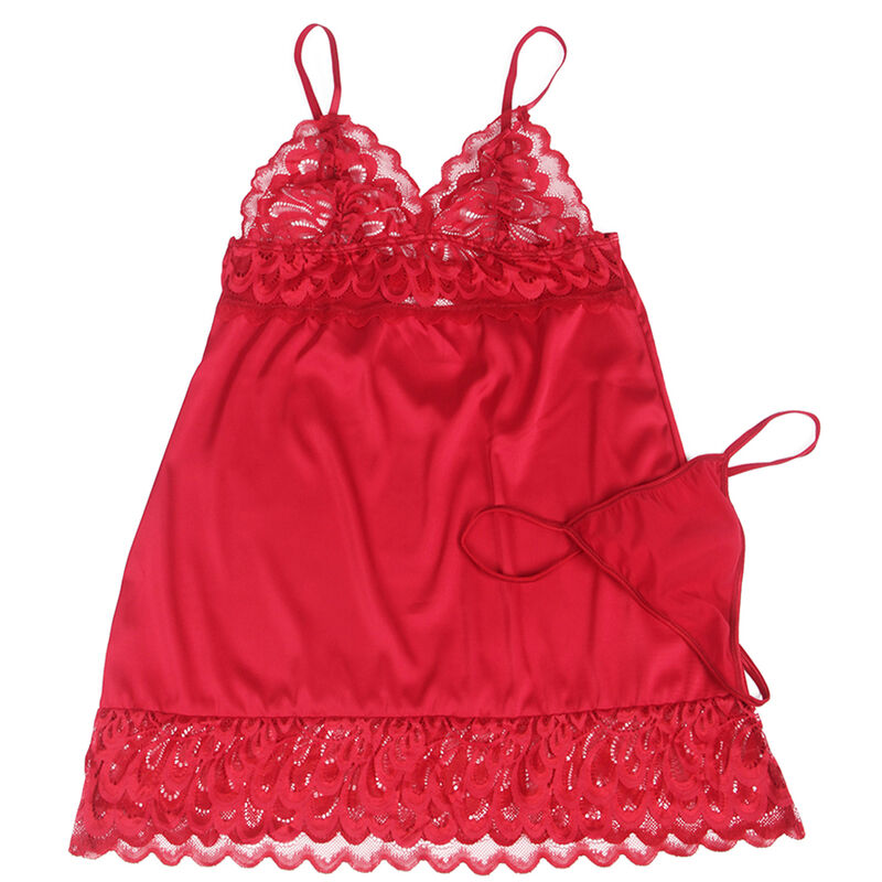 Nuisette et string en satin