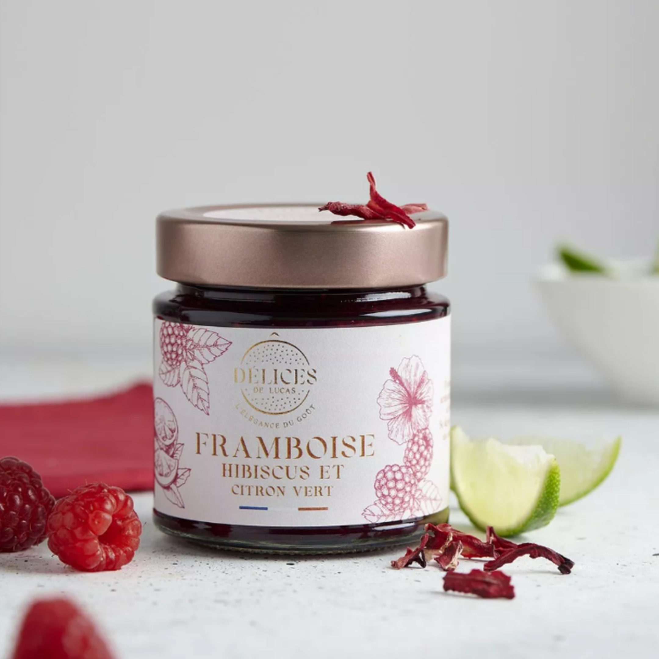 confiture de lucas framboise hibiscus citron vert