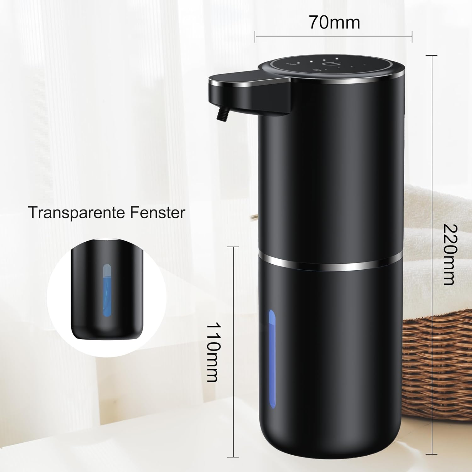 Taille du distributeur de savon caméra espion 4K UHD