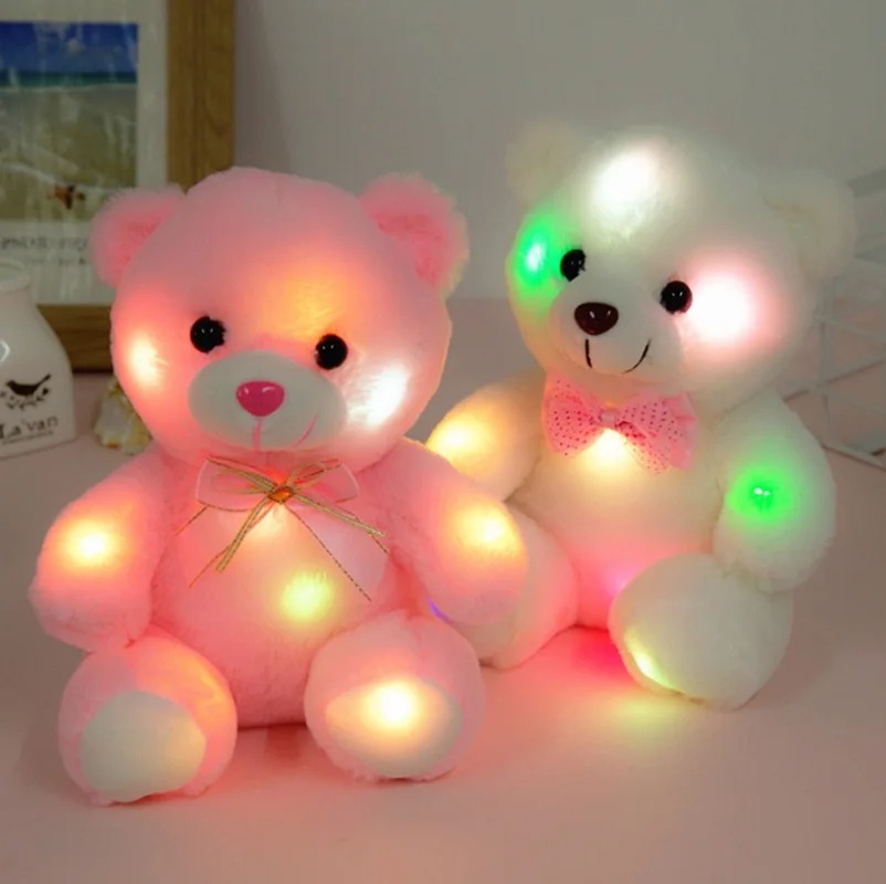 Ours en peluche caméra espion longue autonomie 4K UHD WiFI Blanc et Rose avec Led