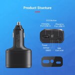 Anschlüsse und Tasten des Autoladegeräts mit GPS-Tracker