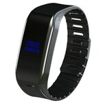 Schwarze Armbanduhr DELTA mit Abhörmikrofon und blauem Display