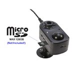 Wildkamera mit Antenne, Halterung und markiertem microSD-Steckplatz