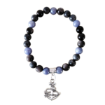 Ancre des songes (Obsidienne + angélite mauve) - 18 cm