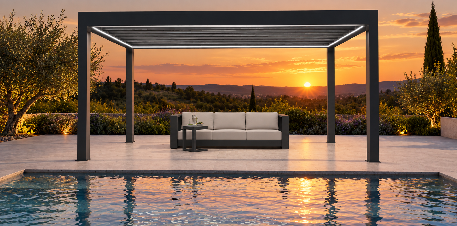 pergola bioclimatique adossée plan.Suncontrol IV Grandlux