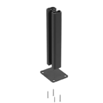 kit cloture alu poteau sur platine gris 7016