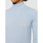 Pull lambswool roll asley blue silh détail