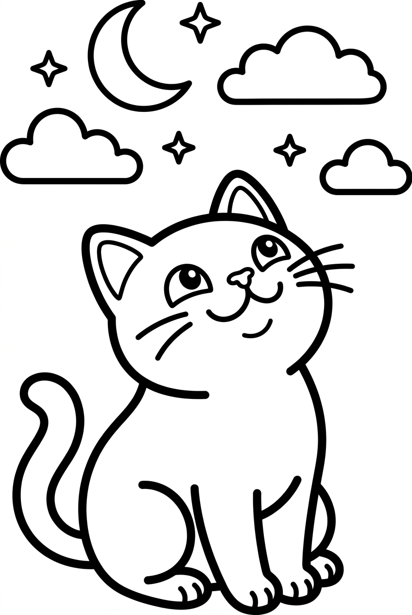 Chat heureux regardant vers le ciel