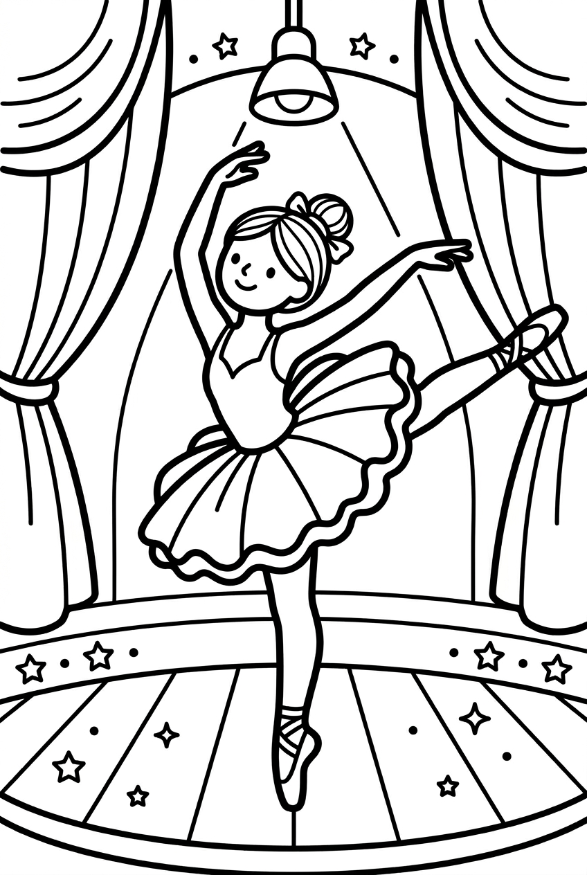 Ballerine faisant une pose finale sur scène