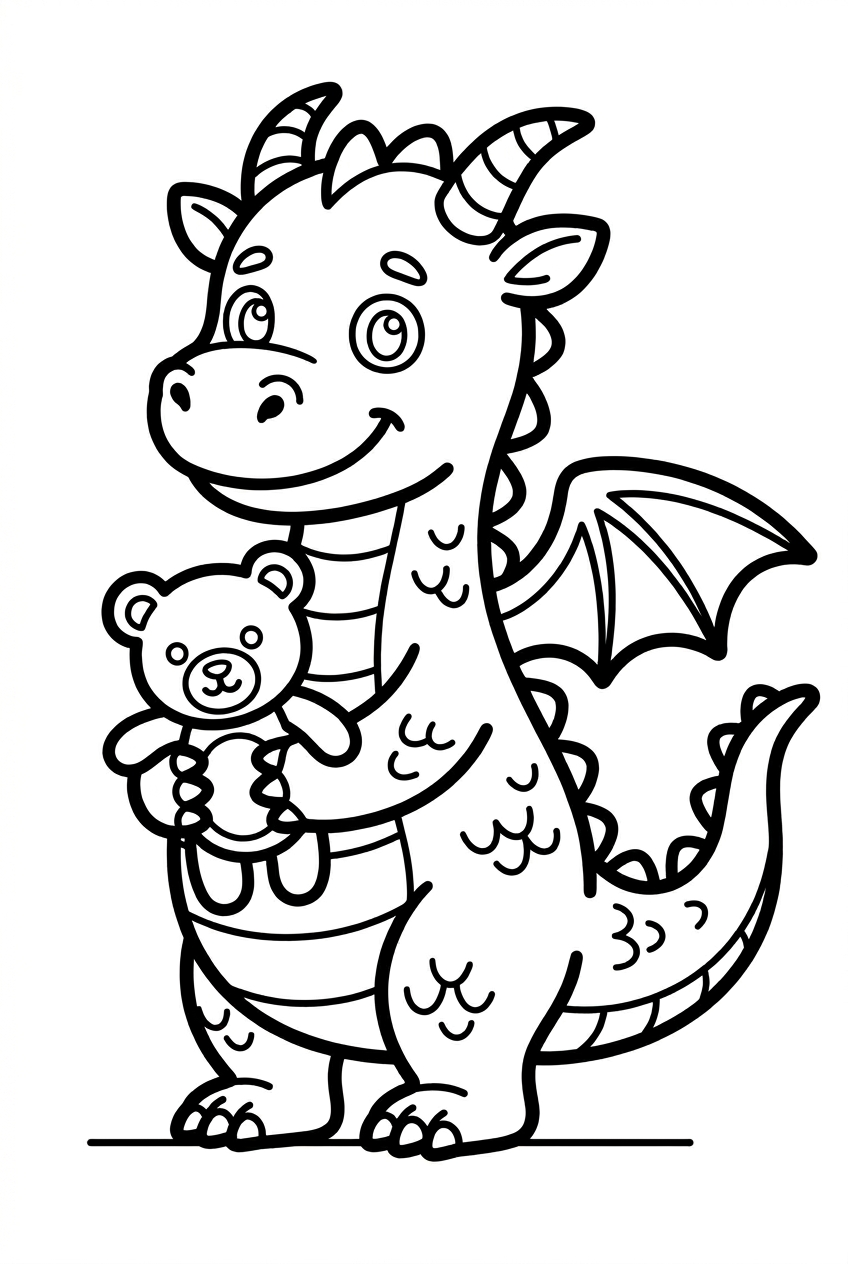 dragon avec un jouet dans la main