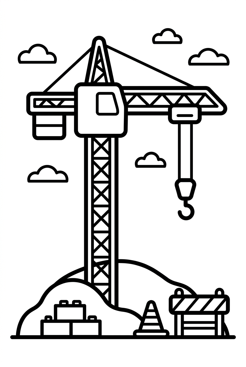 grue de chantier au milieu d’un grand chantier