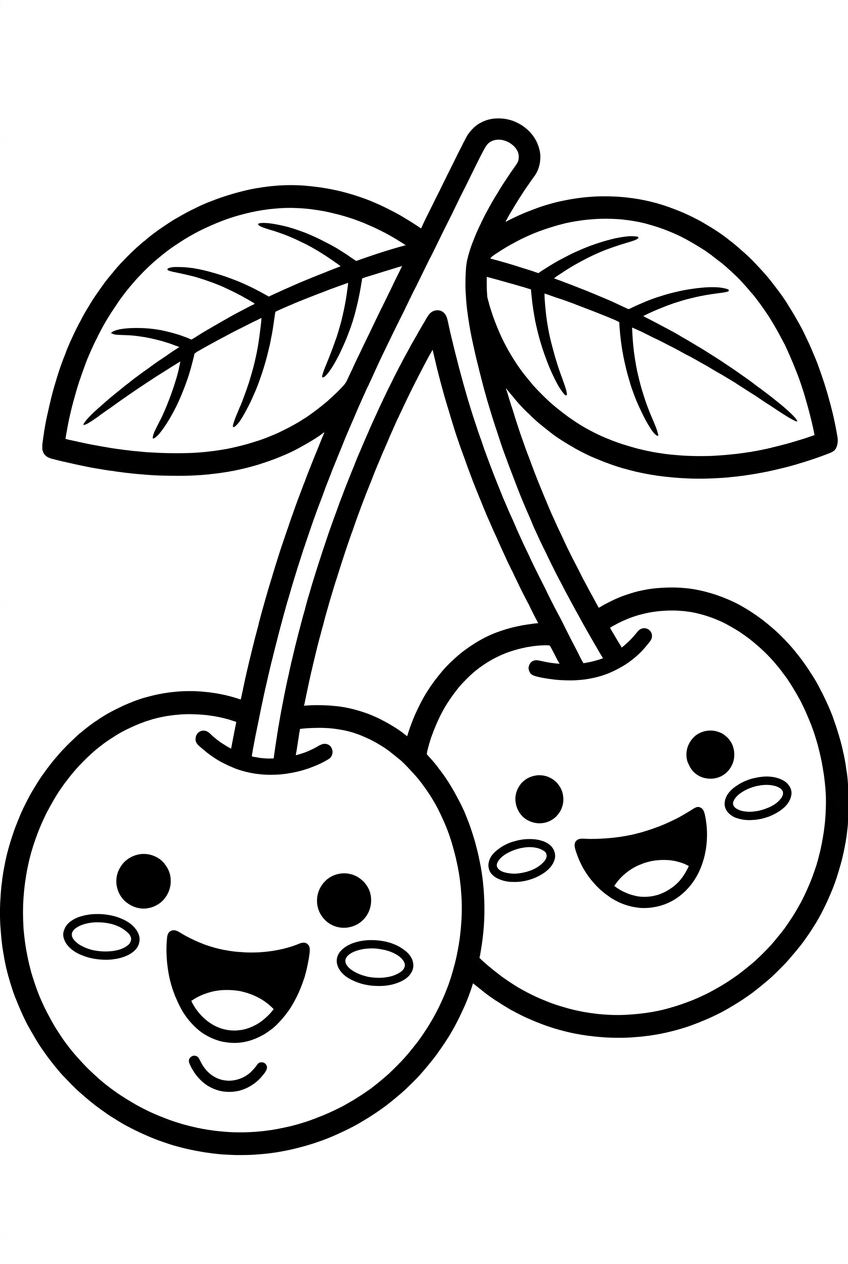 cerises mignonnes avec un grand sourire