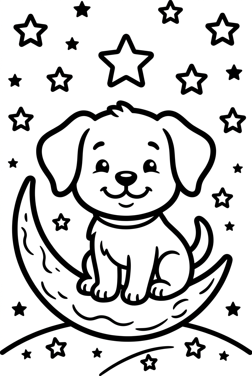 Chiot sous un ciel étoilé (1)