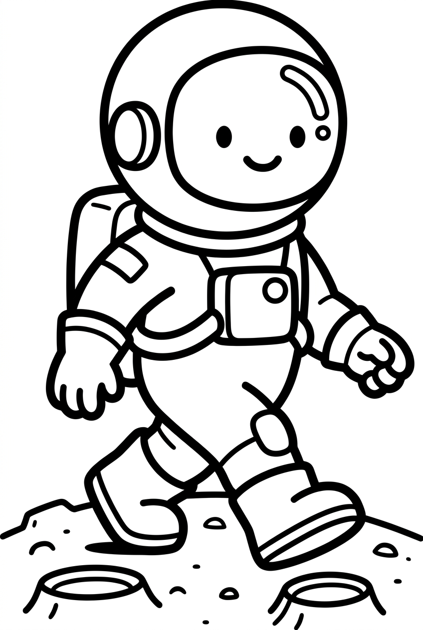 Astronaute marchant sur la lune (1)