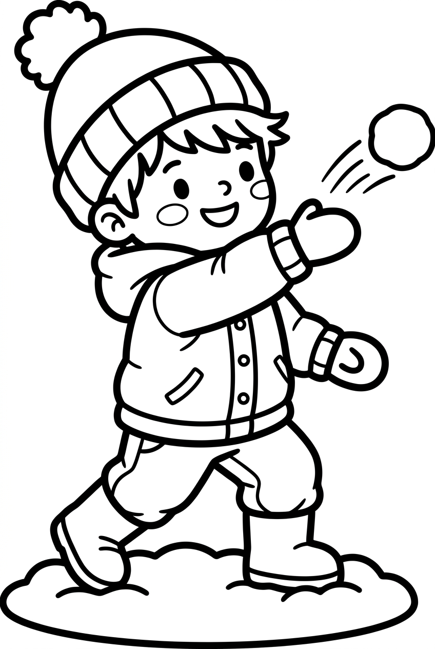 enfant qui lance une boule de neige