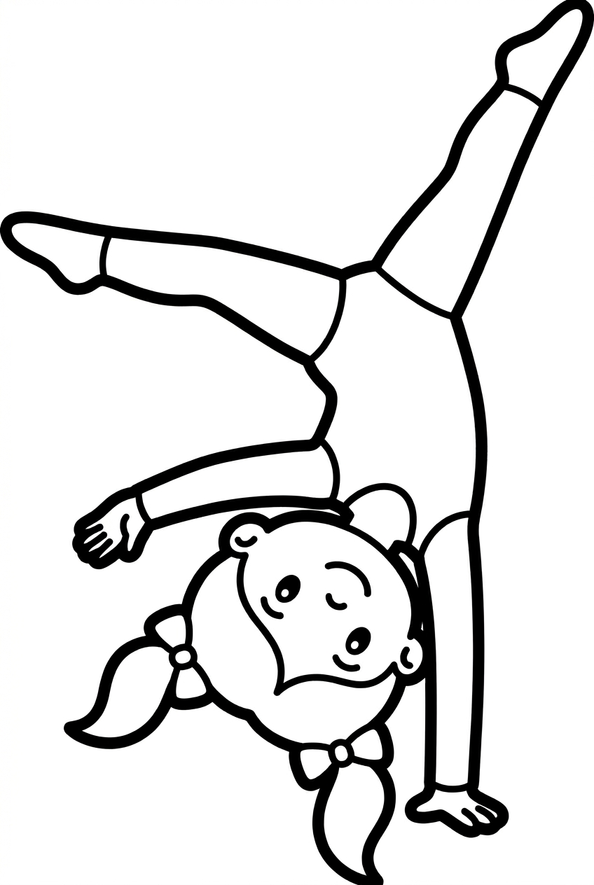 petite fille gymnaste qui fait une roue simple
