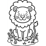 Lion majestueux assis dans la savane