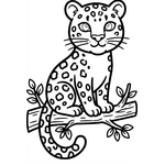 Léopard assis sur une branche