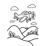petit avion au-dessus de collines