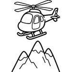 hélicoptère volant au-dessus d’une montagne