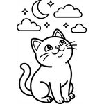 Chat heureux regardant vers le ciel