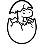 Bébé dinosaure sortant de son œuf