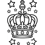 Couronne royale avec des étoiles autour