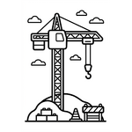 grue de chantier au milieu d’un grand chantier