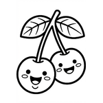 cerises mignonnes avec un grand sourire