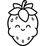 fraise mignonne avec des joues rondes