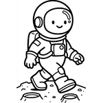 Astronaute marchant sur la lune (1)