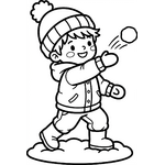 enfant qui lance une boule de neige