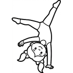 petite fille gymnaste qui fait une roue simple