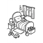 chambre d’enfant avec lit et jouets