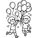 petits garçons qui jouent avec des ballons