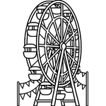 grande roue entourée de drapeaux