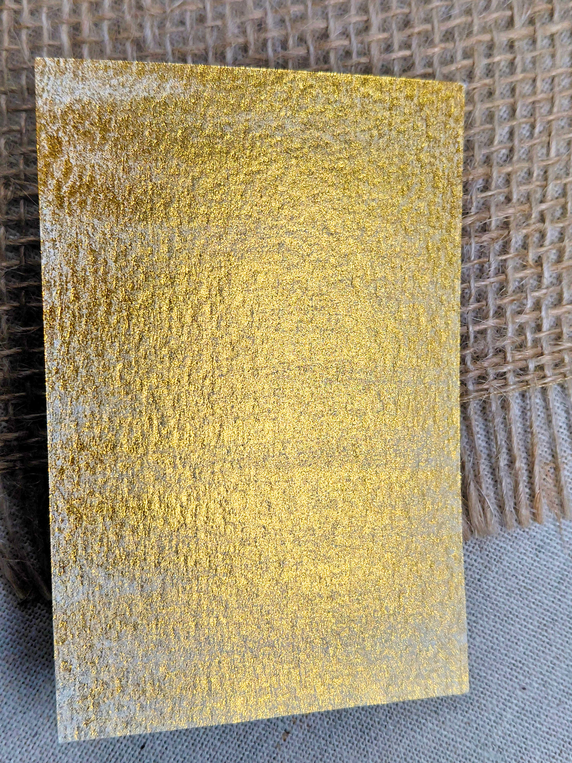PROSPÉRITÉ – aquarelle artisanale dorée au mica sur papier blanc