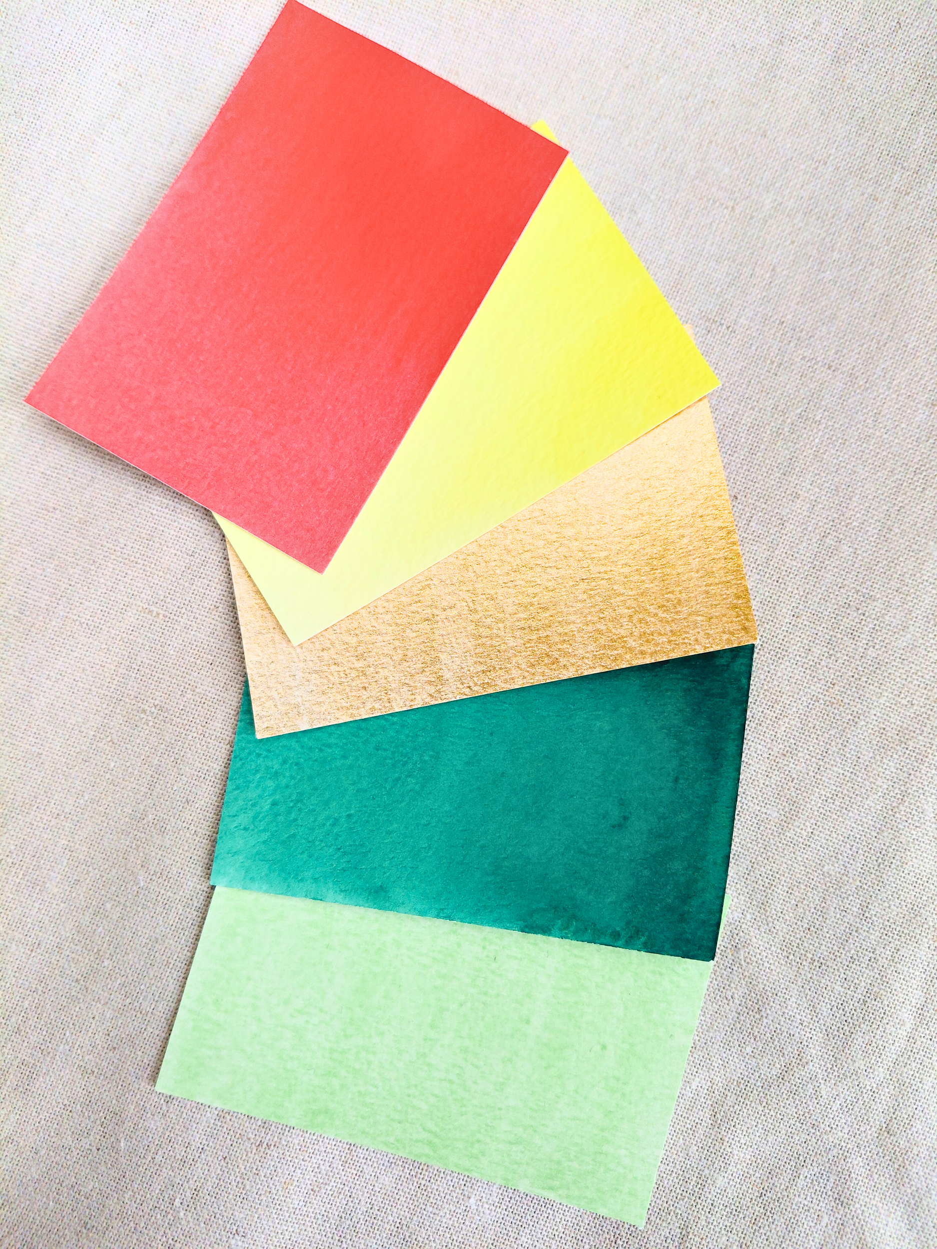 ÉCLAT D’ORIENT – nuancier des 5 aquarelles artisanales