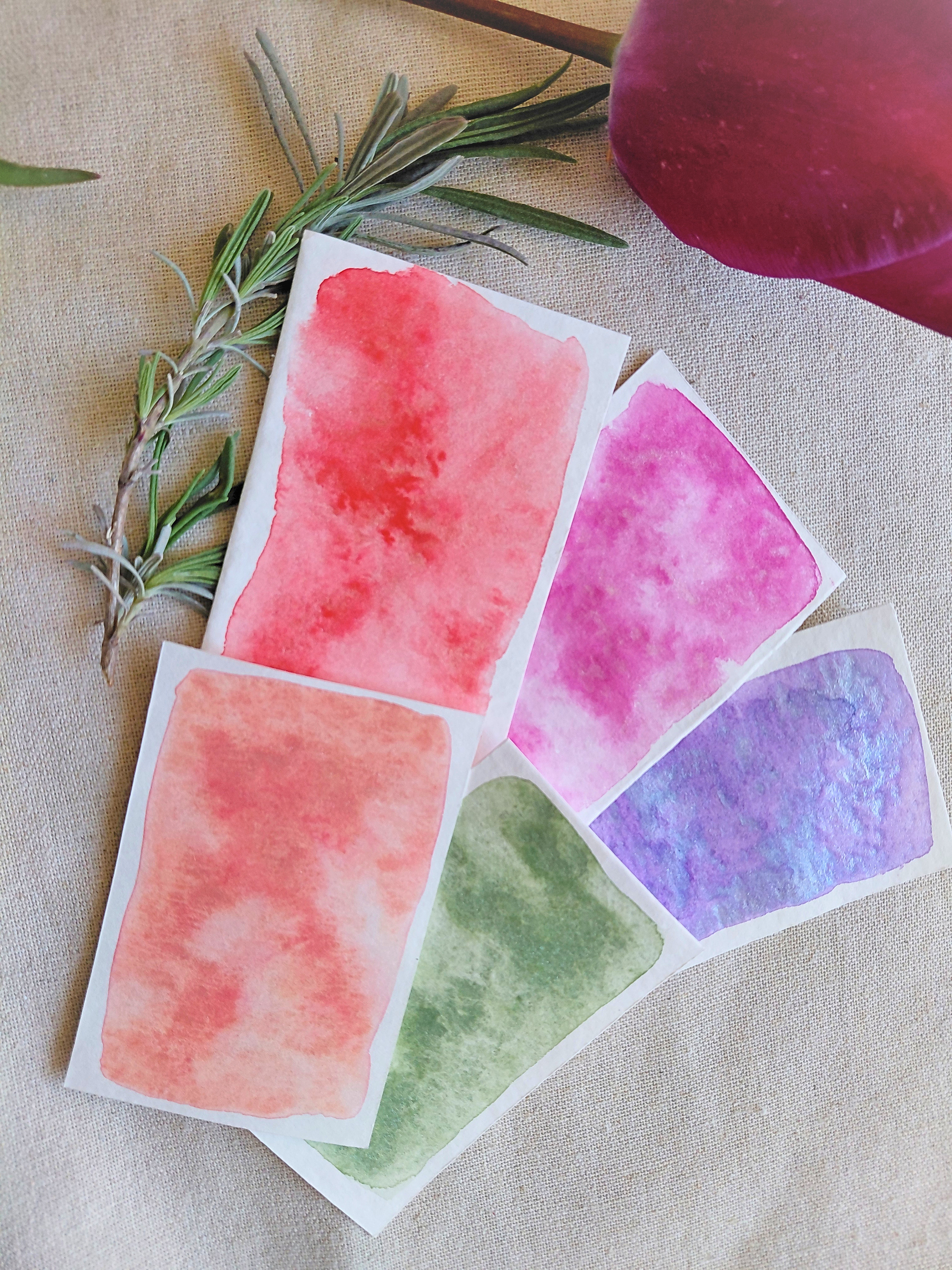 ROSÉE DE PRINTEMPS – nuancier des 5 aquarelles artisanales