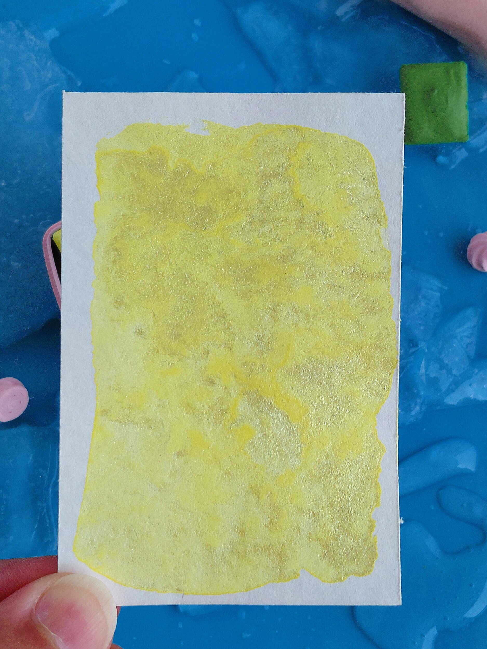 CITRON GIVRÉ – aquarelle artisanale jaune nacré