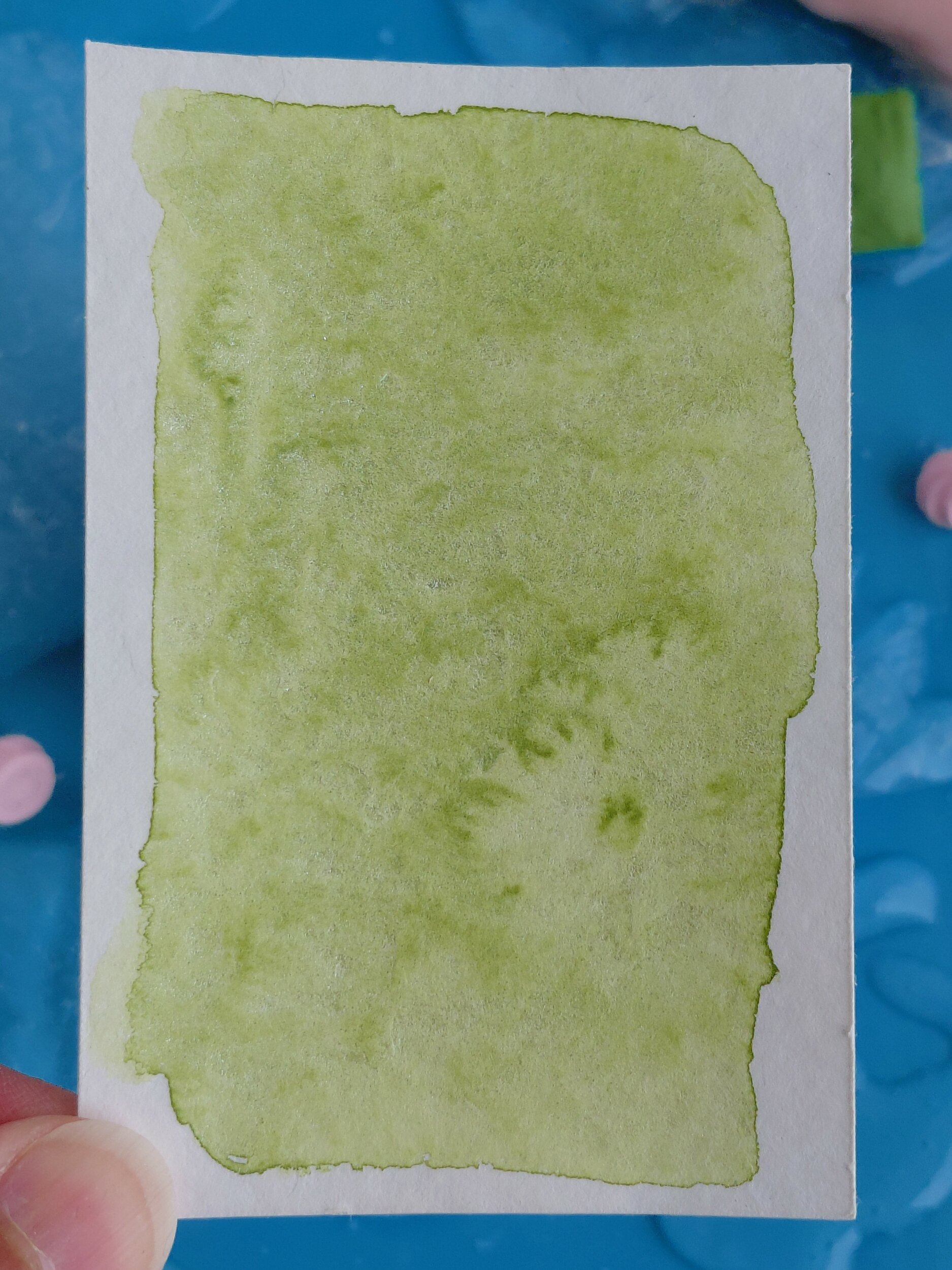 GLACE PISTACHE – aquarelle artisanale vert nacré