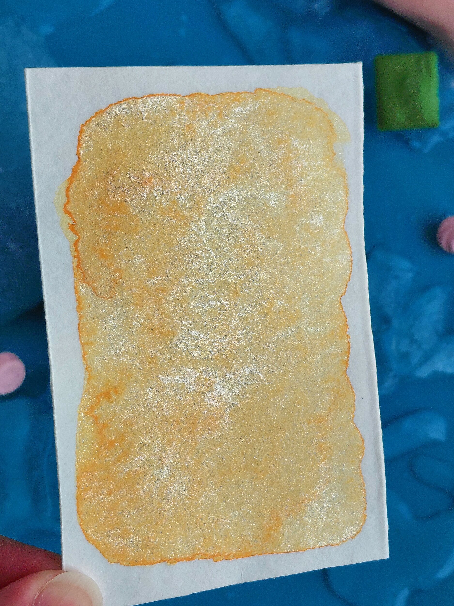 SORBET MELON – aquarelle artisanale orange nacré au mica