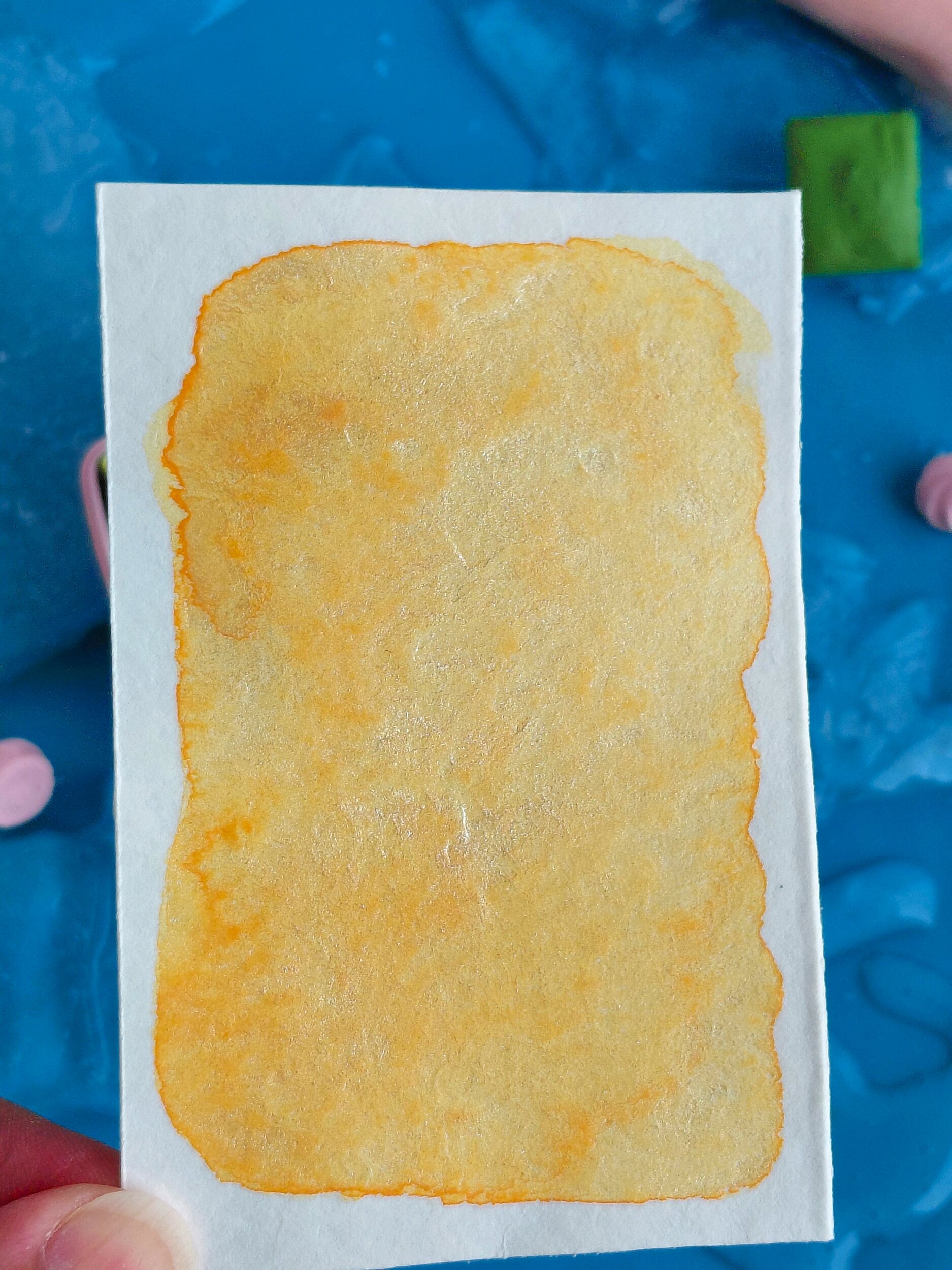SORBET MELON – aquarelle artisanale orange nacré